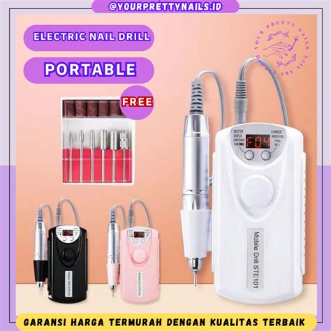 Jual Electric Nail Drill Machine Portable Rechargable Alat Kikir Kuku