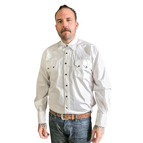 Rockmount Mens Classic Pima Cotton Solid Sawtooth Western Shirt