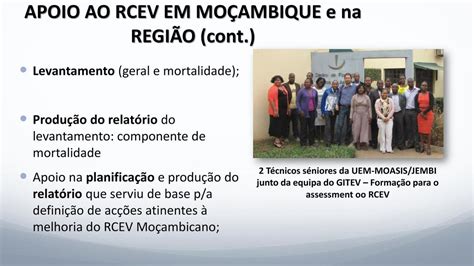 APOIO DA UEM MOASIS JEMBI AO FORTALECIMENTO DO SISTEMA DE RCEV Ppt