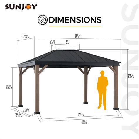 Sunjoy Metal Hardtop Gazebo For Sale 11x13 For Outdoor Backyard Patio Golden Bull Marketing