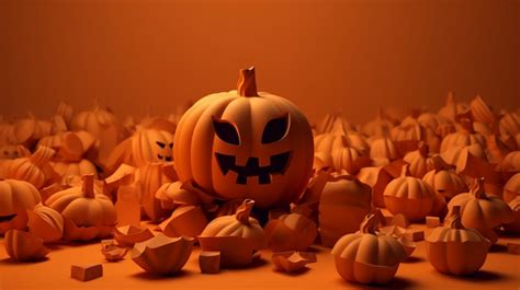 Halloween Pumpkin 3d Wallpapers Wallpaper Background 3d Halloween