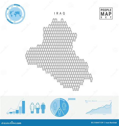 Iraq People Icon Map Stylized Vector Silhouette Of Iraq Population