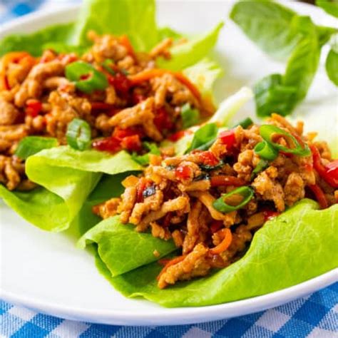 Spicy Thai Basil Chicken Lettuce Wraps Skinny Southern Recipes