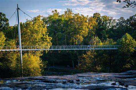 Bridge at the Falls Park on the Reedy, in Greenville, South Carolina ...