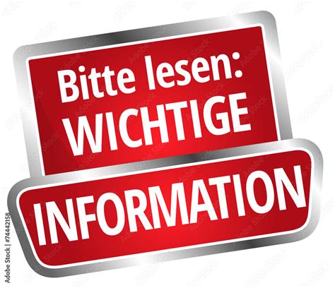 Bitte Lesen Wichtige Information Stock Vector Adobe Stock