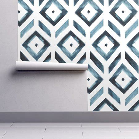 Navy Peel And Stick Wallpaper Pattern Wall Teal Turquoise Line