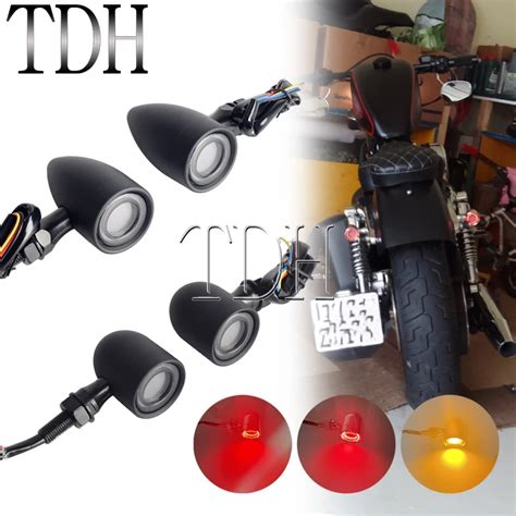 Alum Nio Motocicleta Turn Signal Luz LED Indicador Da L Mpada 12V Pisca