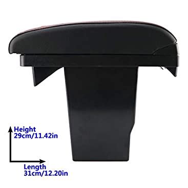 Dual Layer Black Leather Arm Rest For Centre Console Storage Box