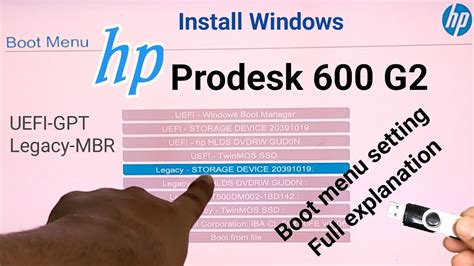 Boot Menu Setting And Install Windows On Hp Prodesk 600 G2 Pc Full