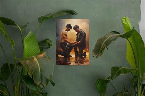 Gay Art Digital Print Painting Of Two Gay Men Lgbt Queer Print Art Printable Wall Art Poster