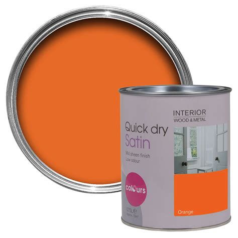 Colours Interior Orange Satin Emulsion Paint 750ml Departments Diy At Bandq