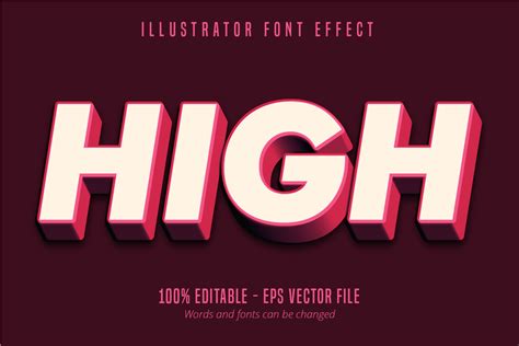 High Text 3d Editable Font Effect Grafika Przez Mustafa Beksen