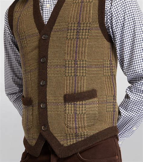 Polo Ralph Lauren Green Wool Tweed Sweater Vest Harrods Uk