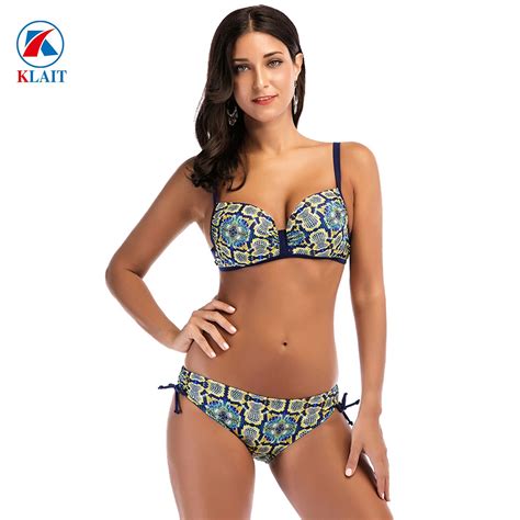 Customized Logo Italian Print Brazilian Push Up Backless Underwire Bikini Swimsuit And Bikini