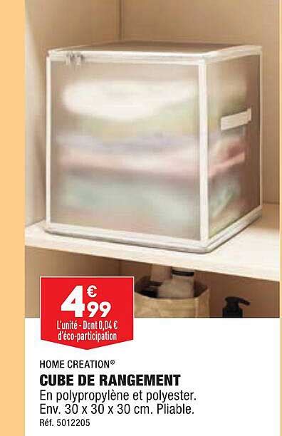 Promo Cube De Rangement Home Creation Chez Aldi Icatalogue Fr