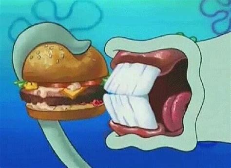 Spongebob Eating Krabby Patty With Teeth - Krysfill Myyearin