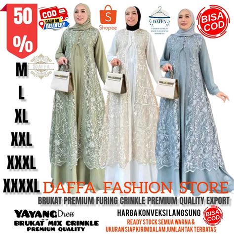 Jual Yuliaffa Dress New Full Brukat Keliling Gamis Muslim Dhuhayu