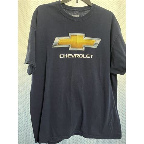 Chevrolet Shirts Chevrolet Gold Bowtie Logo Tshirt Mens Xl Navy