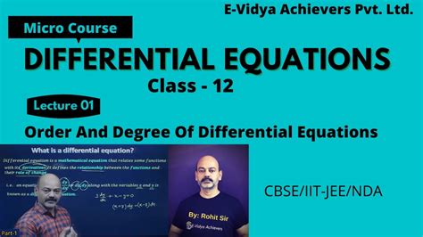 What Is A Differential Equation How To Find Order And Degree Of Differential Equation Cbse