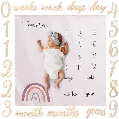 楽天市場Promise Babe 月齢フォト 月齢カード 寝相アート 撮影シーツ マンスリーカード 天素材 木 ナチュラル 記念 写真道具 撮影アイテム 成長記録に 新生児 赤ちゃん 出産