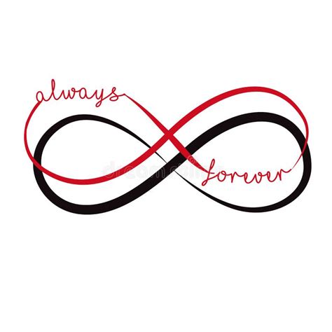 Print Elegant Alwayse Forever Infinity Sign Vector Illustration Stock