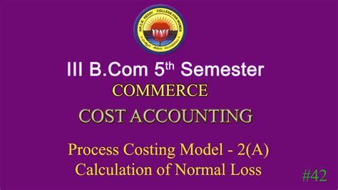 Iii Bcom Th Sem Cost Accounting Unit Process Costing Model