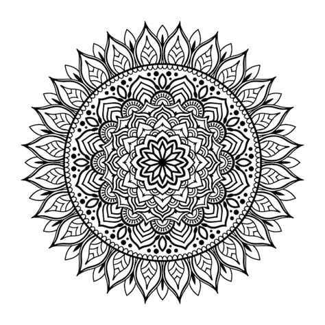 Fondo Mandala Blanco Negro Vector Premium