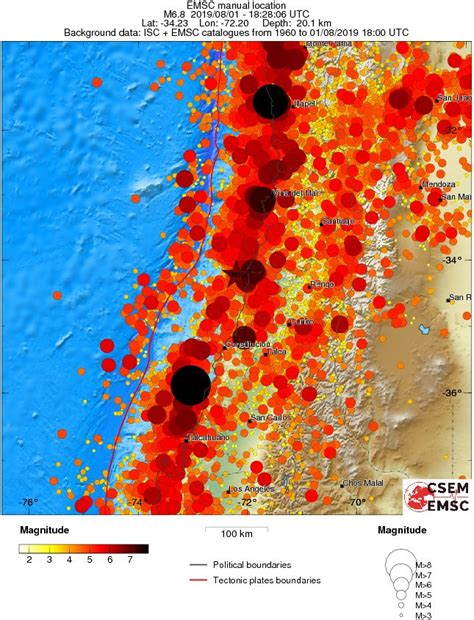 Strong And Shallow M Earthquake Hits Near The Coast Of Ohiggins