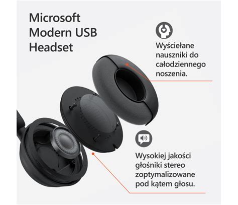 Microsoft Modern Usb Headset Microsoft Teams Słuchawki Biurowe