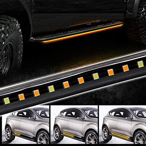 2PCs Truck LED Running Board Lights Sequential Amber Side Marker Light