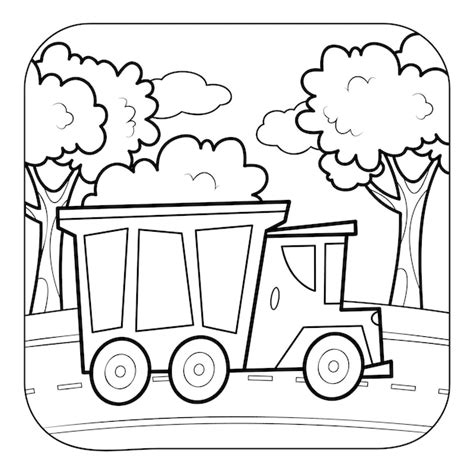 Camion Livre De Coloriage Noir Et Blanc Ou Page De Coloriage Pour Les