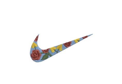 Nike Flower Embroidery File Flower Nike File Colorful File Etsy