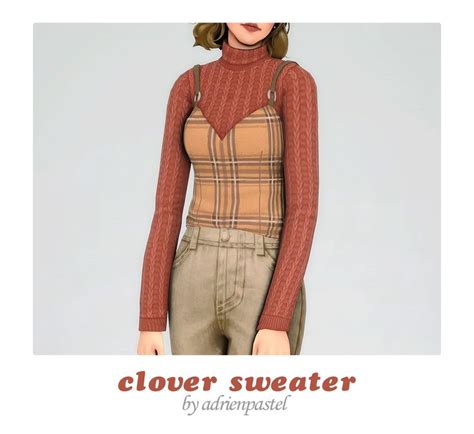 Clover Sweater AdrienPastel Sweaters Sims 4 Mods Clothes Sims