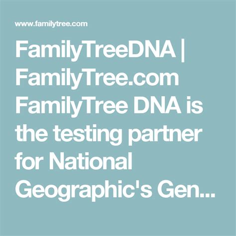 FamilyTreeDNA | FamilyTree.com | Dna test, Ancestry dna test, Family ...