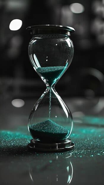 Premium Ai Image Turquoise Sand Flows In An Elegant Hourglass Time Captured