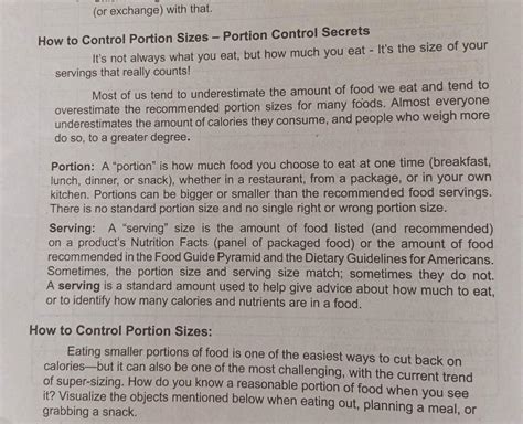 Pa Help Po Pano Isummarize Ung Portion Serving And How To Control