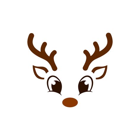 Art Collectibles Reindeer SVG PNG Reindeer Face Christmas SVG Red