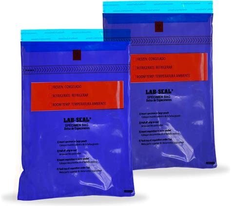 Pack Of Tamper Evident Specimen Bags Blue X Printed