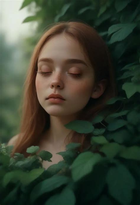 Film Photography Realistic Portrait In Green Theme Diffus
