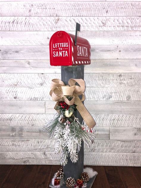 Letters To Santa Mailbox Handmade Solid Wood Santa Mailbox Etsy In