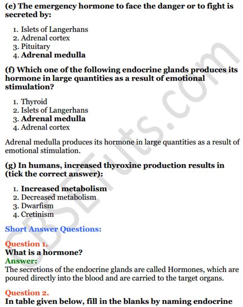 Selina Concise Biology Class 8 Icse Solutions Chapter 5 Endocrine System And Adolescence Cbse Tuts