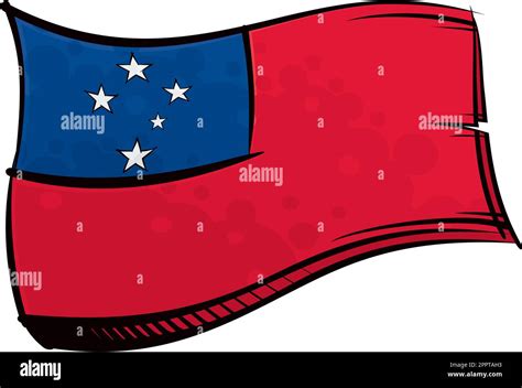 Painted Samoa Flag Waving In Wind Stock Vector Image And Art Alamy