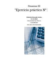 Ejercicio práctico 2 xlsx Finanzas III Ejercicio práctico N 2