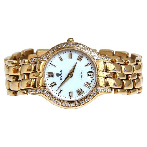 Cyma Ladies Gold Diamond Watch 14 Karat For Sale at 1stDibs | cyma ...