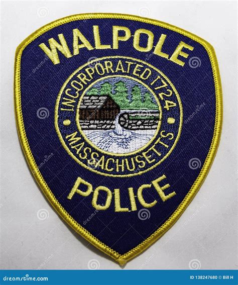 The Shoulder Patch Of The Walpole Police Department In Massachusetts