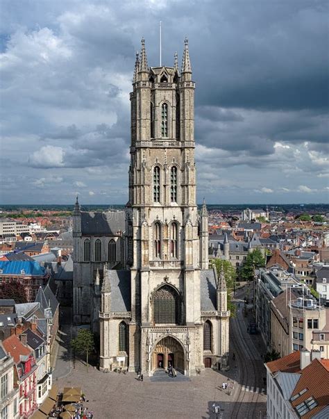 saint bavo cathedral  ghent belgium stock image image  flanders