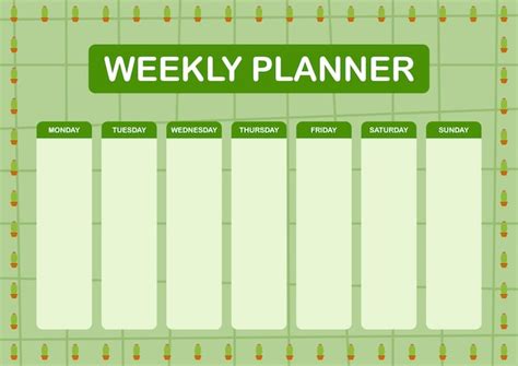 Premium Vector Daily And Weekly Planner With Cactus