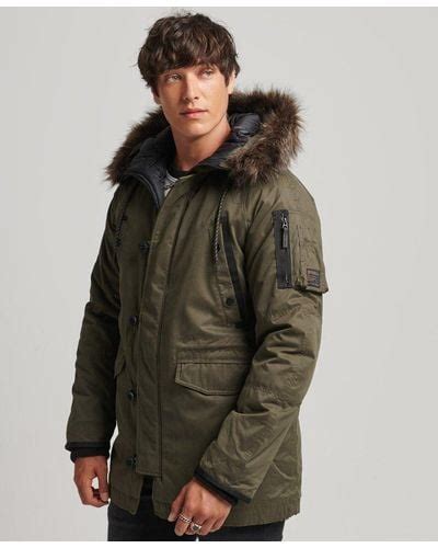 Green Superdry Coats For Men Lyst