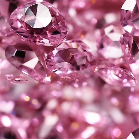Premium Photo A Close Up Of A Bunch Of Pink Diamonds On A Table