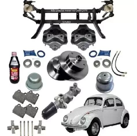 Suspensão Fusca Freio Disco 5 Furo Kit Adaptação 1200 1300